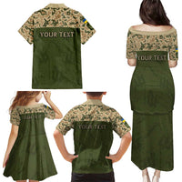 Personalized Ukraine Vyshyvanka Motif Family Matching Puletasi and Hawaiian Shirt Ukrainian Military Style - Wonder Print Shop