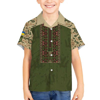 Personalized Ukraine Vyshyvanka Motif Family Matching Summer Maxi Dress and Hawaiian Shirt Ukrainian Military Style - Wonder Print Shop