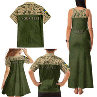 Personalized Ukraine Vyshyvanka Motif Family Matching Tank Maxi Dress and Hawaiian Shirt Ukrainian Military Style - Wonder Print Shop