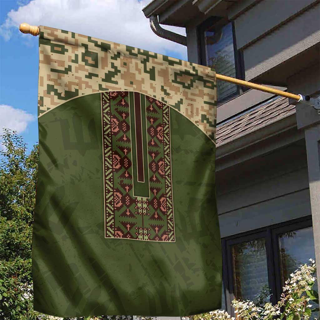 Ukraine Vyshyvanka Motif Garden Flag Ukrainian Military Style - Wonder Print Shop