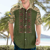 Personalized Ukraine Vyshyvanka Motif Hawaiian Shirt Ukrainian Military Style - Wonder Print Shop