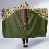 Ukraine Vyshyvanka Motif Hooded Blanket Ukrainian Military Style - Wonder Print Shop