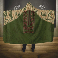 Ukraine Vyshyvanka Motif Hooded Blanket Ukrainian Military Style - Wonder Print Shop
