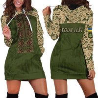 Personalized Ukraine Vyshyvanka Motif Hoodie Dress Ukrainian Military Style - Wonder Print Shop