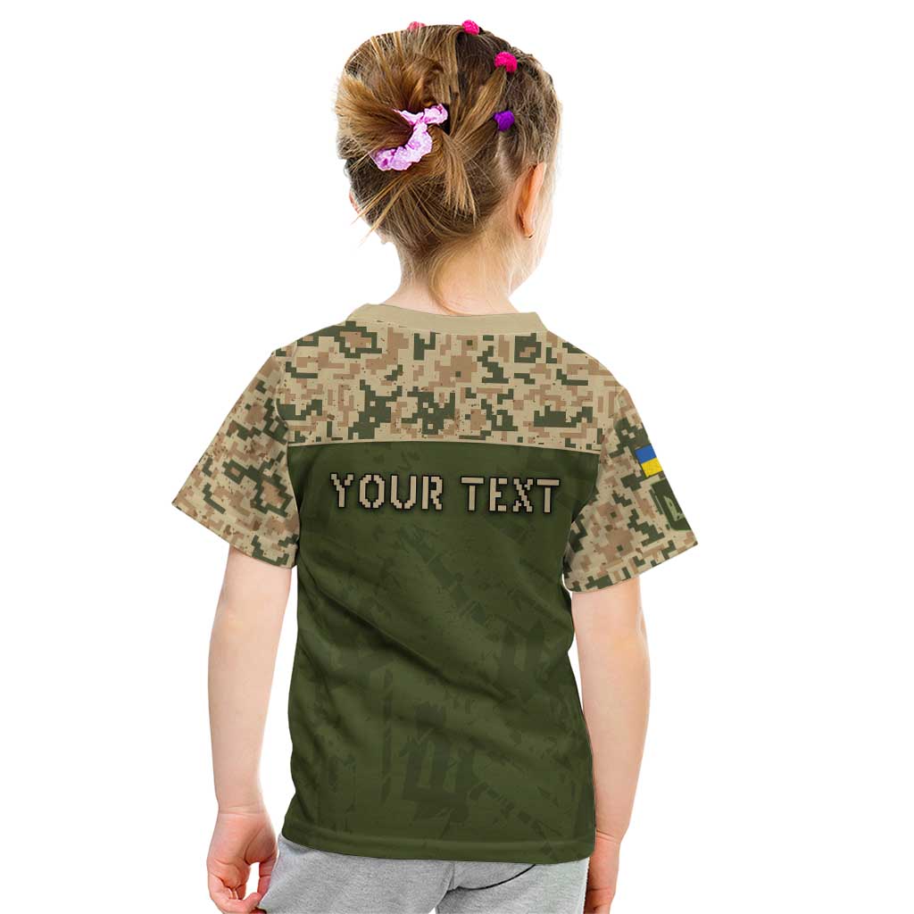 Personalized Ukraine Vyshyvanka Motif Kid T Shirt Ukrainian Military Style - Wonder Print Shop
