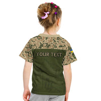 Personalized Ukraine Vyshyvanka Motif Kid T Shirt Ukrainian Military Style - Wonder Print Shop