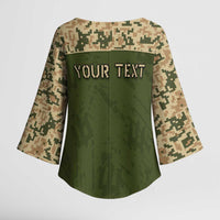 Personalized Ukraine Vyshyvanka Motif Kimono Sleeve Blouse Ukrainian Military Style - Wonder Print Shop