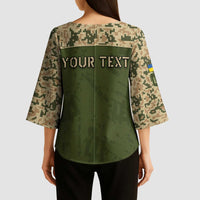 Personalized Ukraine Vyshyvanka Motif Kimono Sleeve Blouse Ukrainian Military Style - Wonder Print Shop