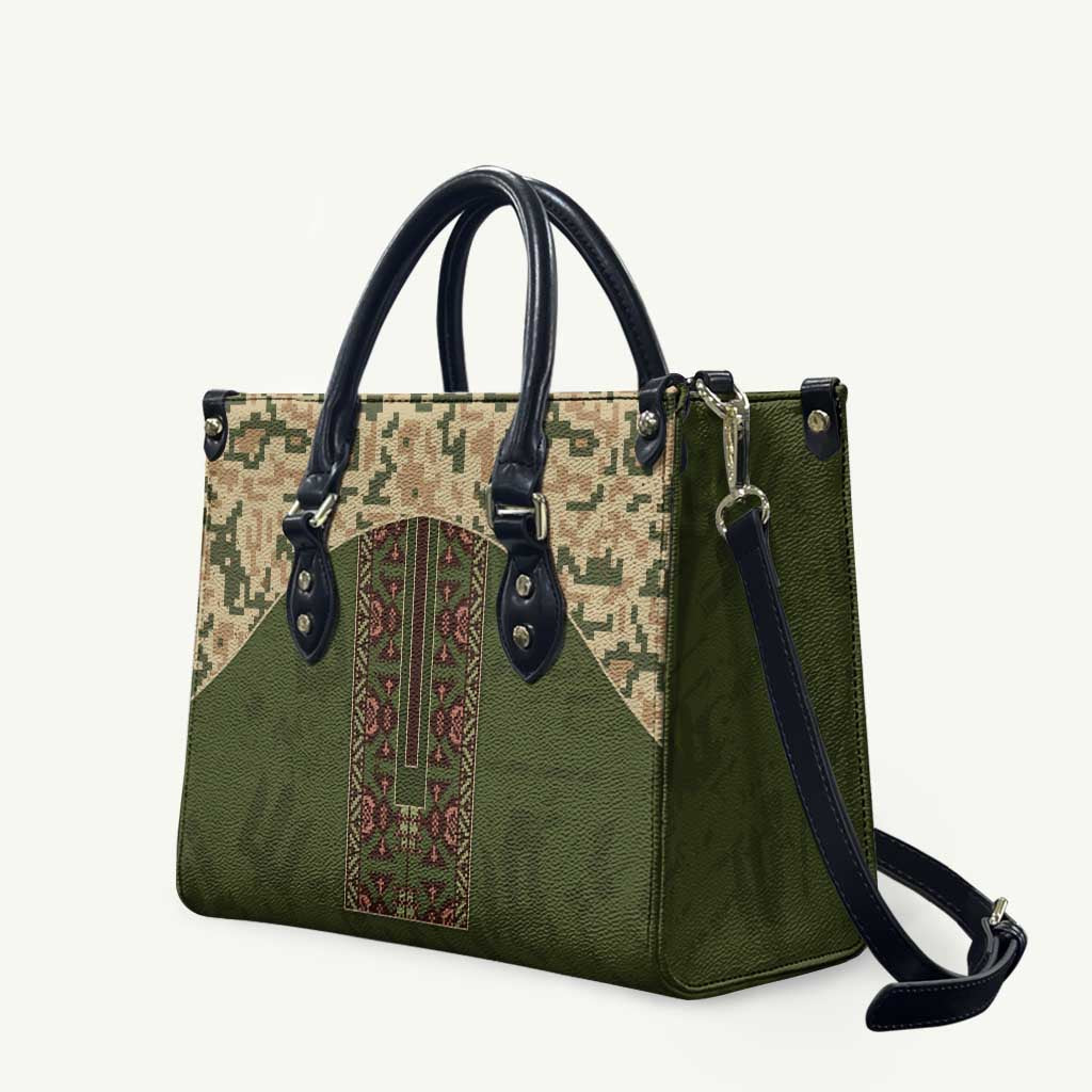 Ukraine Vyshyvanka Motif Leather Bag Ukrainian Military Style - Wonder Print Shop