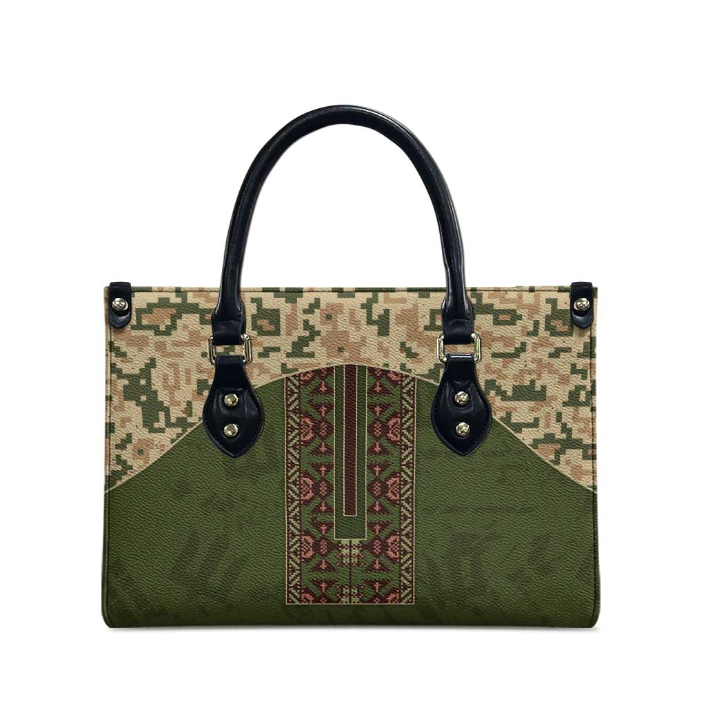 Ukraine Vyshyvanka Motif Leather Bag Ukrainian Military Style - Wonder Print Shop