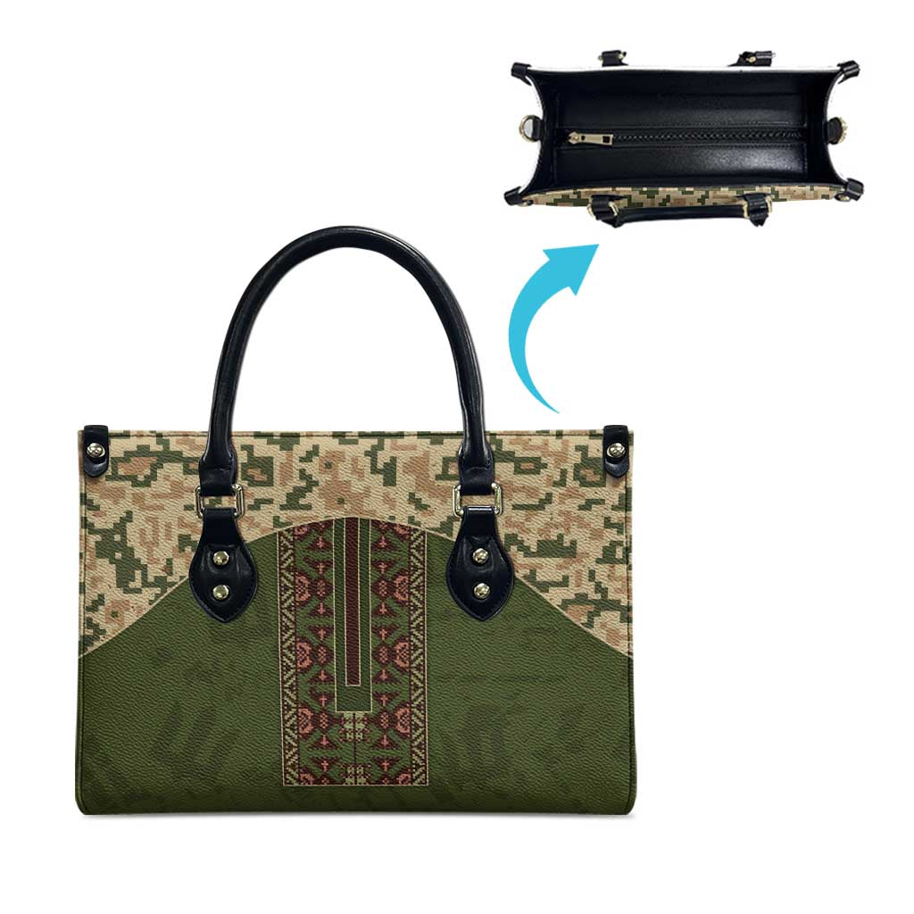 Ukraine Vyshyvanka Motif Leather Bag Ukrainian Military Style - Wonder Print Shop