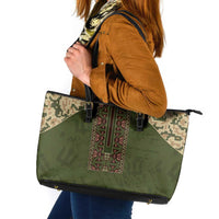 Ukraine Vyshyvanka Motif Leather Tote Bag Ukrainian Military Style - Wonder Print Shop
