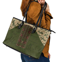 Ukraine Vyshyvanka Motif Leather Tote Bag Ukrainian Military Style - Wonder Print Shop