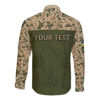 Personalized Ukraine Vyshyvanka Motif Long Sleeve Button Shirt Ukrainian Military Style - Wonder Print Shop