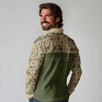 Personalized Ukraine Vyshyvanka Motif Long Sleeve Polo Shirt Ukrainian Military Style - Wonder Print Shop