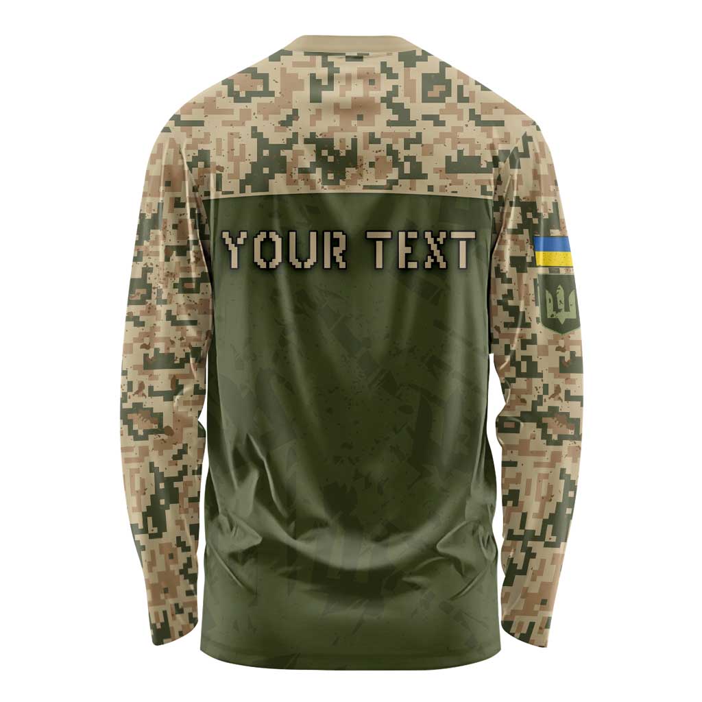 Personalized Ukraine Vyshyvanka Motif Long Sleeve Shirt Ukrainian Military Style - Wonder Print Shop