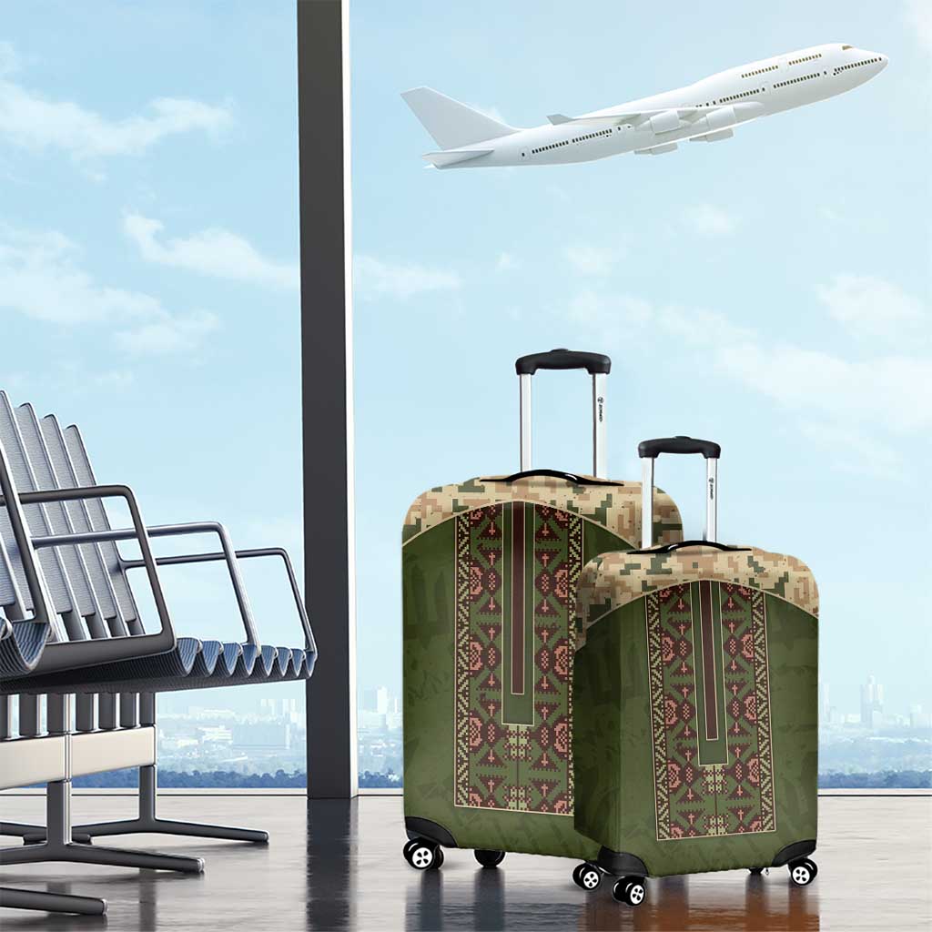 Ukraine Vyshyvanka Motif Luggage Cover Ukrainian Military Style - Wonder Print Shop