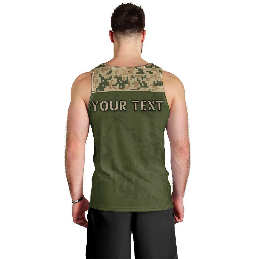 Personalized Ukraine Vyshyvanka Motif Men Tank Top Ukrainian Military Style - Wonder Print Shop