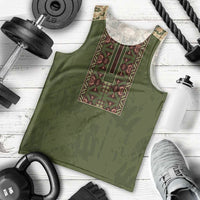 Personalized Ukraine Vyshyvanka Motif Men Tank Top Ukrainian Military Style - Wonder Print Shop