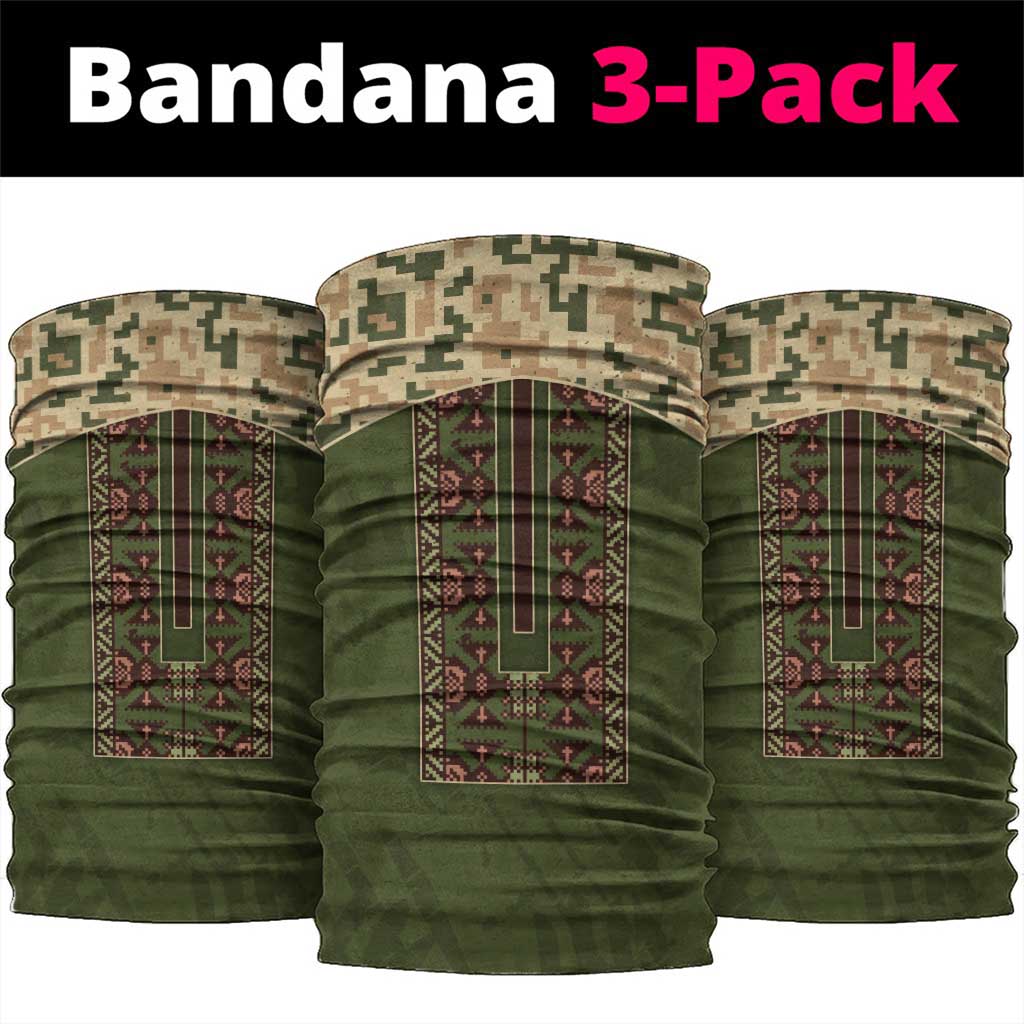Ukraine Vyshyvanka Motif Neck Gaiter Ukrainian Military Style - Wonder Print Shop