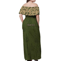 Personalized Ukraine Vyshyvanka Motif Off Shoulder Maxi Dress Ukrainian Military Style - Wonder Print Shop
