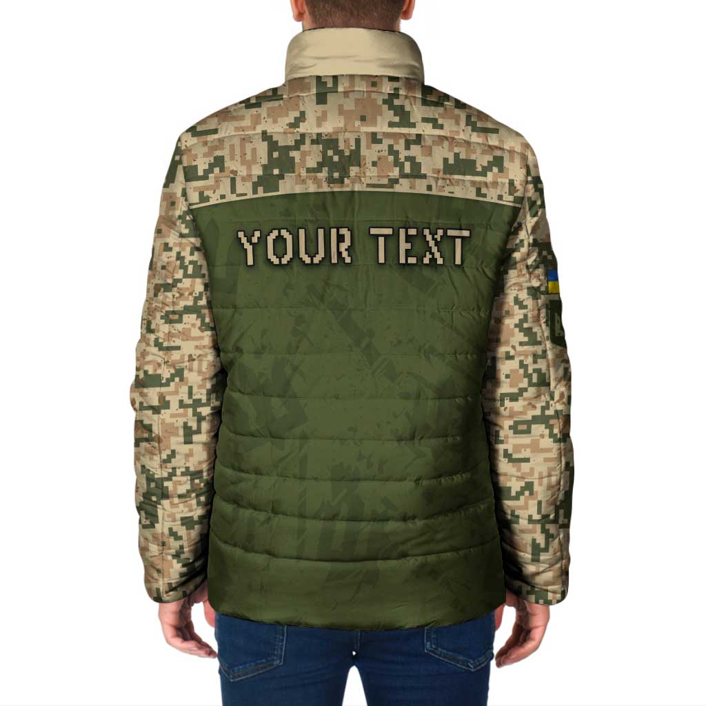 Personalized Ukraine Vyshyvanka Motif Padded Jacket Ukrainian Military Style - Wonder Print Shop