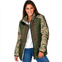 Personalized Ukraine Vyshyvanka Motif Padded Jacket Ukrainian Military Style - Wonder Print Shop