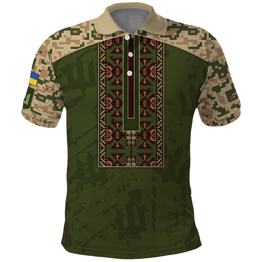 Personalized Ukraine Vyshyvanka Motif Polo Shirt Ukrainian Military Style - Wonder Print Shop