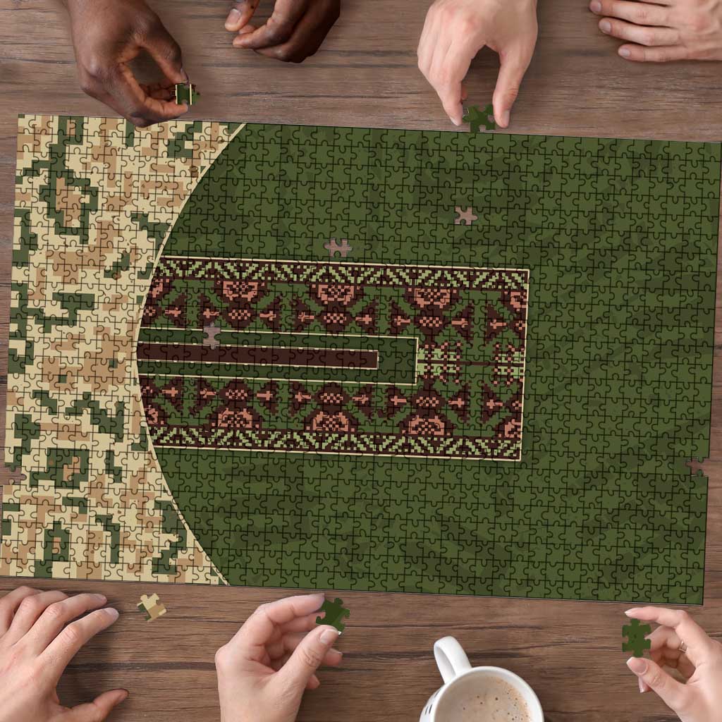 Ukraine Vyshyvanka Motif Puzzle Ukrainian Military Style - Wonder Print Shop