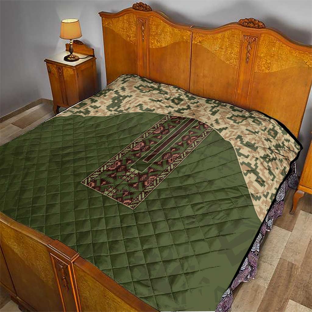 Ukraine Vyshyvanka Motif Quilt Ukrainian Military Style - Wonder Print Shop