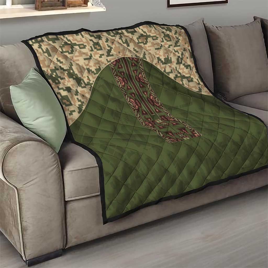 Ukraine Vyshyvanka Motif Quilt Ukrainian Military Style - Wonder Print Shop