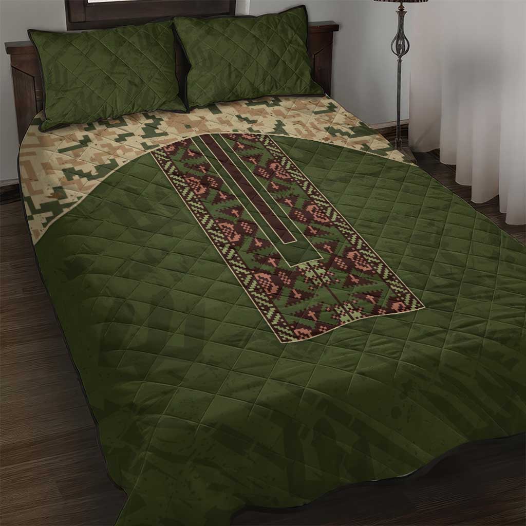 Ukraine Vyshyvanka Motif Quilt Bed Set Ukrainian Military Style - Wonder Print Shop