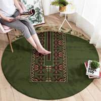 Ukraine Vyshyvanka Motif Round Carpet Ukrainian Military Style - Wonder Print Shop