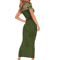 Personalized Ukraine Vyshyvanka Motif Short Sleeve Bodycon Dress Ukrainian Military Style - Wonder Print Shop