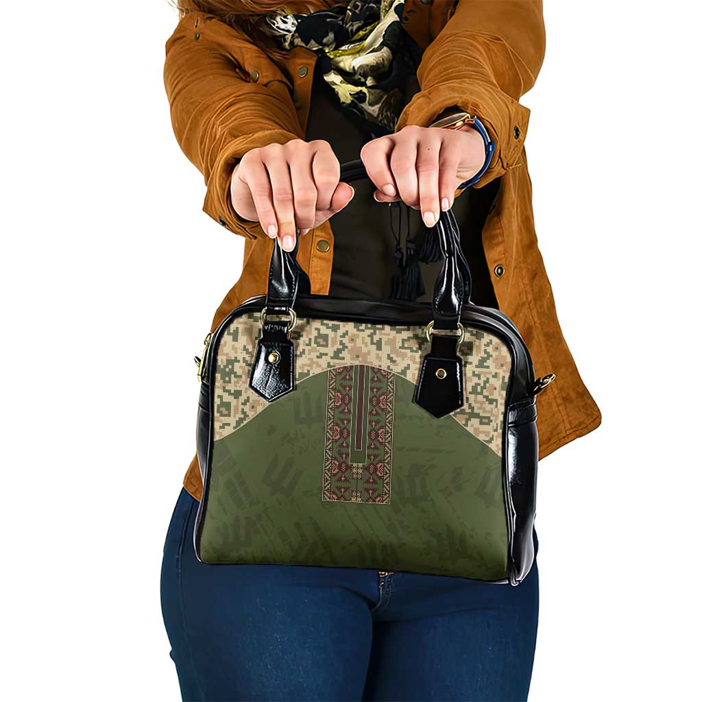 Ukraine Vyshyvanka Motif Shoulder Handbag Ukrainian Military Style - Wonder Print Shop