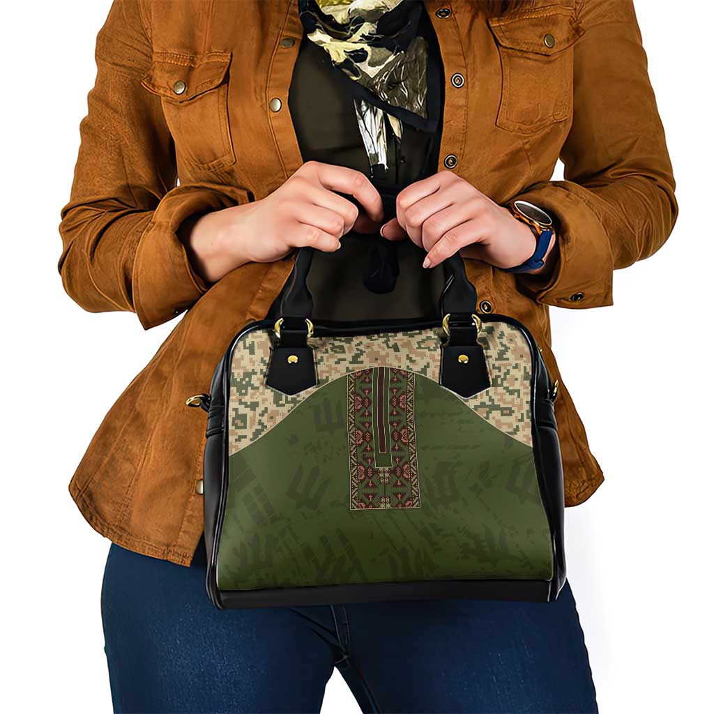 Ukraine Vyshyvanka Motif Shoulder Handbag Ukrainian Military Style - Wonder Print Shop
