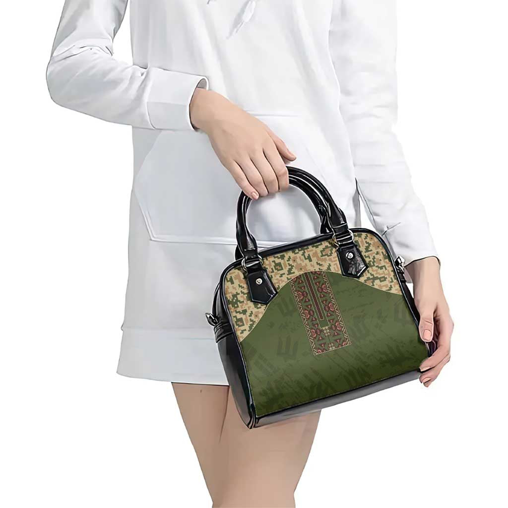 Ukraine Vyshyvanka Motif Shoulder Handbag Ukrainian Military Style - Wonder Print Shop