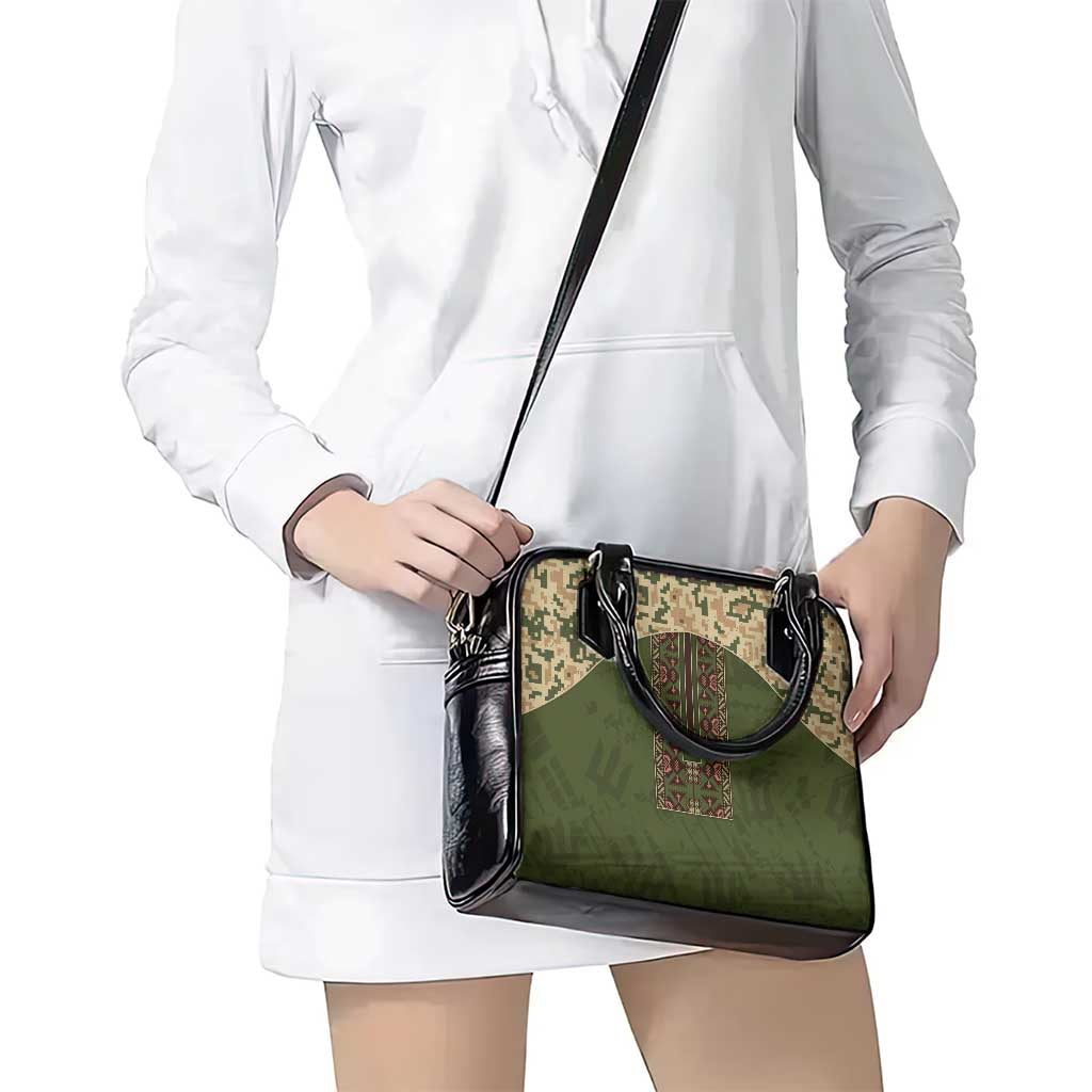 Ukraine Vyshyvanka Motif Shoulder Handbag Ukrainian Military Style - Wonder Print Shop