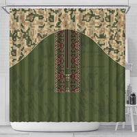 Ukraine Vyshyvanka Motif Shower Curtain Ukrainian Military Style - Wonder Print Shop