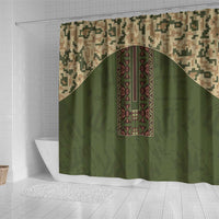 Ukraine Vyshyvanka Motif Shower Curtain Ukrainian Military Style - Wonder Print Shop