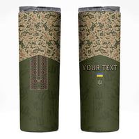 Personalized Ukraine Vyshyvanka Motif Skinny Tumbler Ukrainian Military Style - Wonder Print Shop