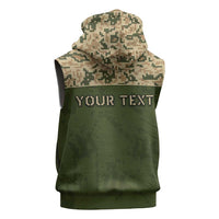 Personalized Ukraine Vyshyvanka Motif Sleeveless Hoodie Ukrainian Military Style - Wonder Print Shop