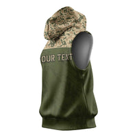 Personalized Ukraine Vyshyvanka Motif Sleeveless Hoodie Ukrainian Military Style - Wonder Print Shop