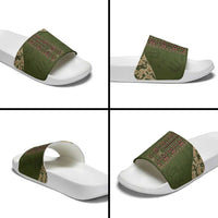 Ukraine Vyshyvanka Motif Slide Sandals Ukrainian Military Style - Wonder Print Shop