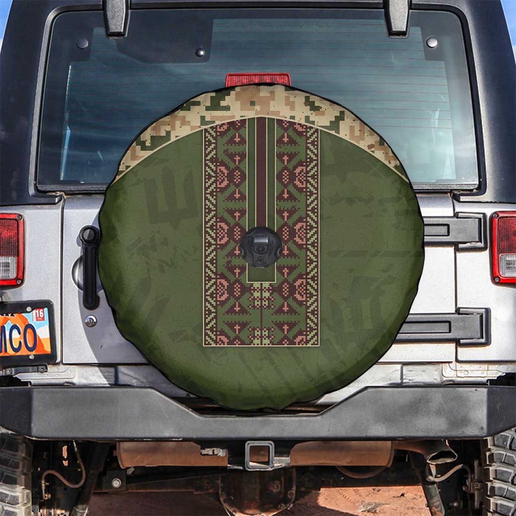 Ukraine Vyshyvanka Motif Spare Tire Cover Ukrainian Military Style - Wonder Print Shop