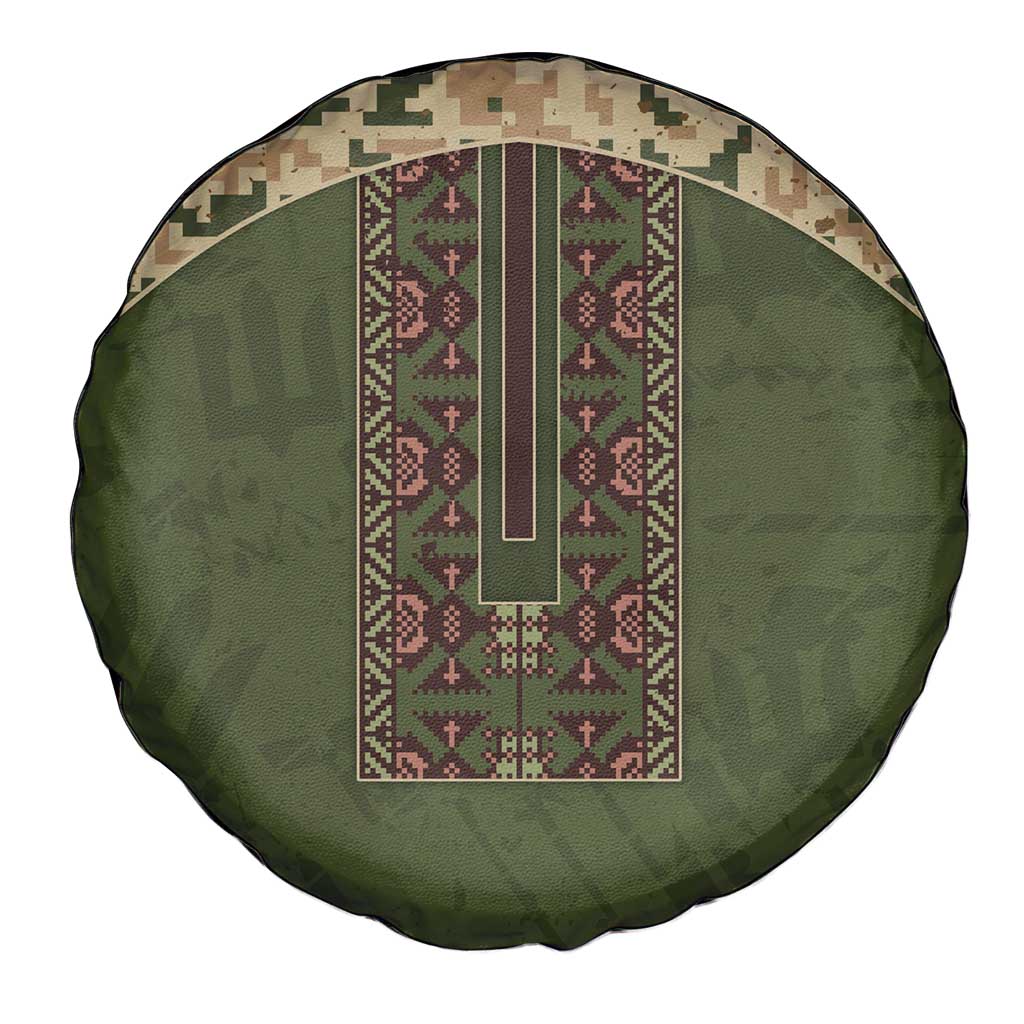 Ukraine Vyshyvanka Motif Spare Tire Cover Ukrainian Military Style - Wonder Print Shop