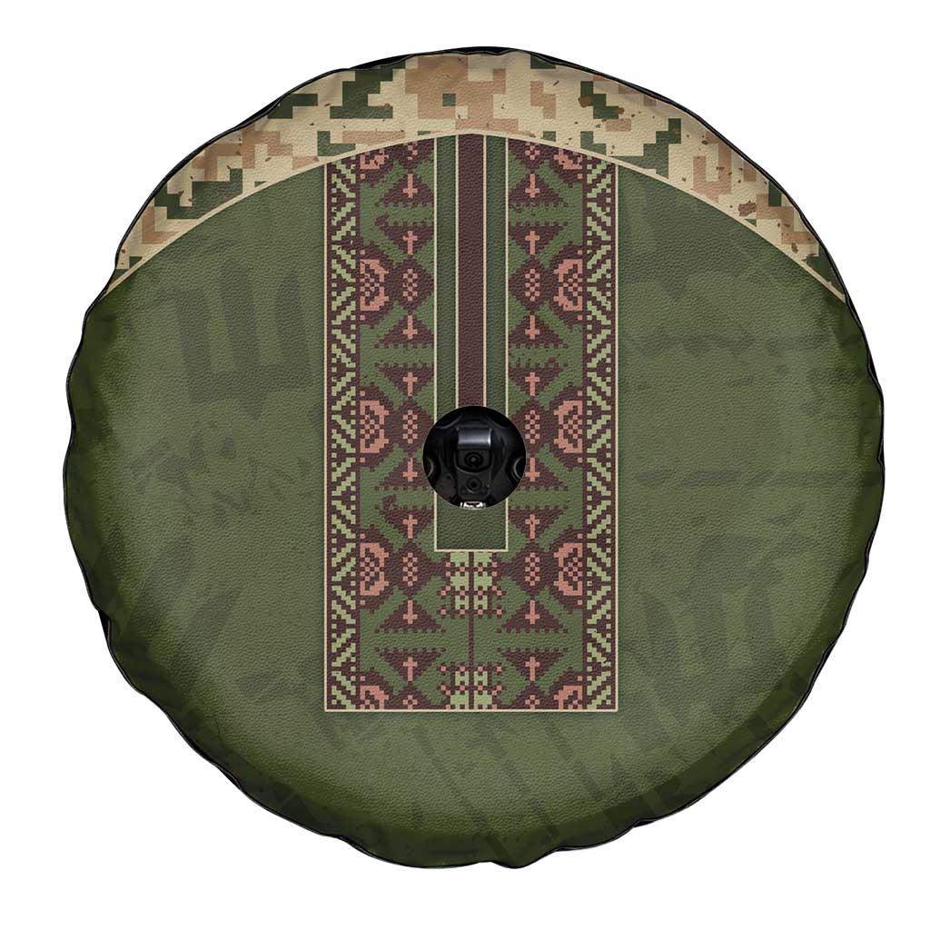 Ukraine Vyshyvanka Motif Spare Tire Cover Ukrainian Military Style - Wonder Print Shop