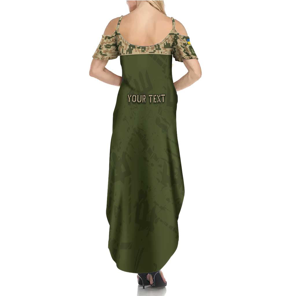 Personalized Ukraine Vyshyvanka Motif Summer Maxi Dress Ukrainian Military Style - Wonder Print Shop
