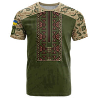 Personalized Ukraine Vyshyvanka Motif T Shirt Ukrainian Military Style - Wonder Print Shop