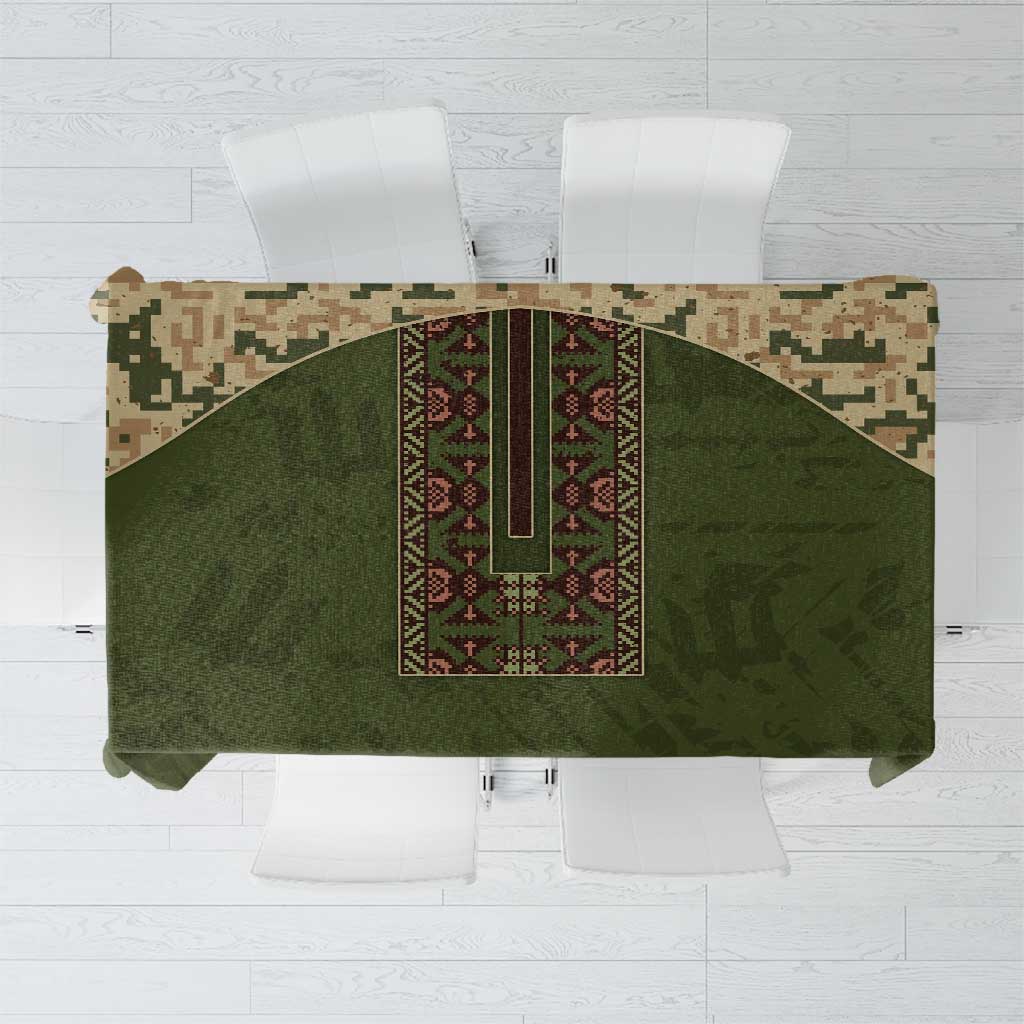 Ukraine Vyshyvanka Motif Tablecloth Ukrainian Military Style - Wonder Print Shop